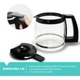 thumbnail image 2 of 14-Cup Glass Replacement Coffee Carafe Compatible with Cuisinart Coffee Maker Models DCC-2200, DCC-2600, DCC-2800, DCC-3200, and DCC-3200P1, Coffee Pot Decanter Pitcher, Black Handle, 2 of 3