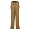 thumbnail image 6 of Women Pants on Under $5! Cagogo Women's Casual Linen Pants Lightweight Summer Drawstring Loose Fit Elastic Waist Plus Size Wide Leg Lounge Pants Beach Travel Trousers with Pockets, 6 of 7