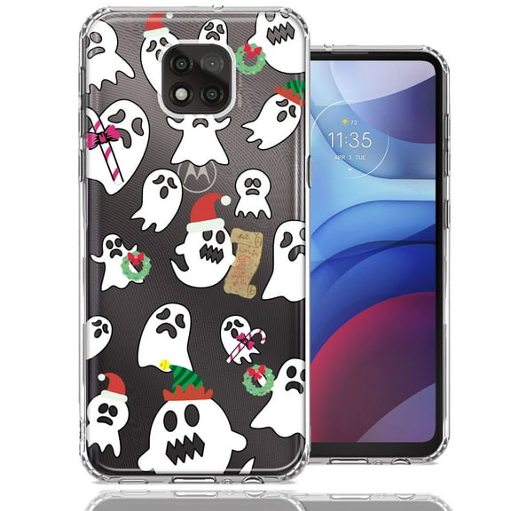 MUNDAZE For Motorola Moto G Power 2021 Halloween Christmas Ghost Design Double Layer Phone Case Cover