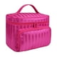 thumbnail image 1 of Neceser de viaje impermeable de gran capacidad con cremallera y diseño de rayas coreanas (rojo rosa), 1 of 5