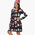 thumbnail image 1 of nipocaio Robe de Noël pour Femmes à Manches Longues Robe de Fête de Noël, 1 of 5