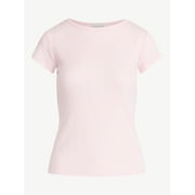 Free Assembly Women's and Women's Plus Pointelle Mini Tee with Short Sleeves, Sizes XS-4X