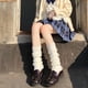 thumbnail image 4 of JK Lolita-calcetines largos de punto para mujer, calentadores de piernas, calcetines de ganchillo góticos, puños de botas, blanco, Y2K, Punk, otoño e invierno, nuevo, 4 of 4