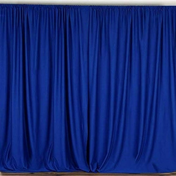 2 pcs 10 feet x 10 feet Polyester Backdrop Drapes Curtains Panels with Rod Pockets - Wedding Party Home Window Decorations - ROYAL BLUE