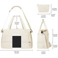 thumbnail image 3 of Bolsa de deporte de yoga para mujer Bolsa de equipaje de mano de 3 piezas Bolsa de fin de semana de gran capacidad (Beige), 3 of 3