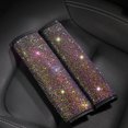 thumbnail image 5 of Walbest Bling Car Interior Accessories for Women, Bling Steering Wheel Cover Seat Belt Shoulder Pad, Rhinestones Glitter Gear Shift Cover Rhinestone Center Console Cover Shift Cover (1Pc), 5 of 7