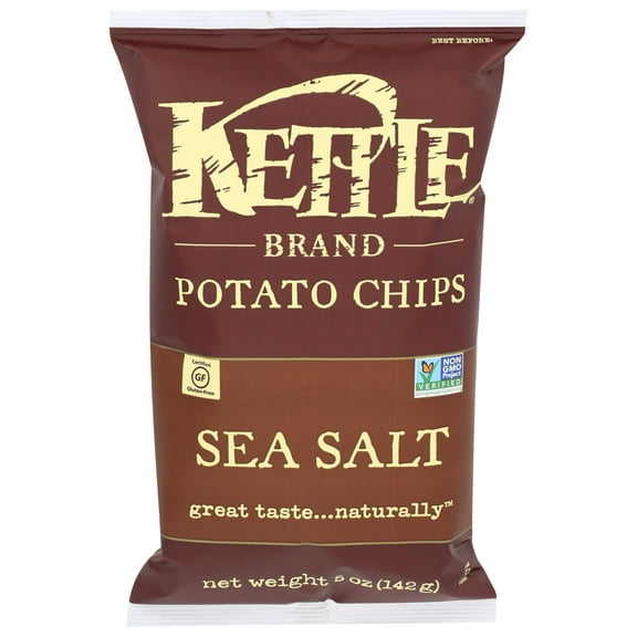 Kettle Foods Lightly Salted Potato Chips, 5 Ounce -- 15 per case.