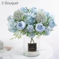 thumbnail image 4 of Flor de peonía artificial oficina en casa ramo floral decoración fiesta tela de seda peonía falsa, azul lago 2 Piezas Methold HA6619-03B*2, 4 of 4