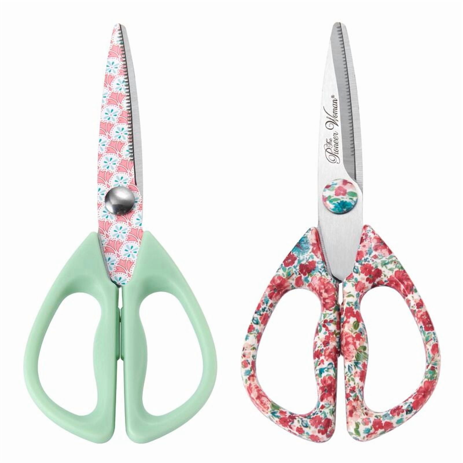 The Pioneer Woman 2-Piece All-Purpose Shears Set, Stainless Steel, Gorgeous Garden Pattern