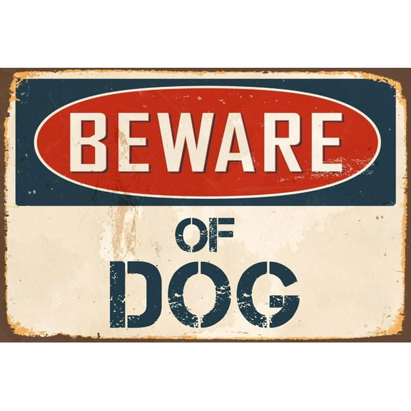 Beware Of Dog 8” x 12” Vintage Aluminum Retro Metal Sign VS468