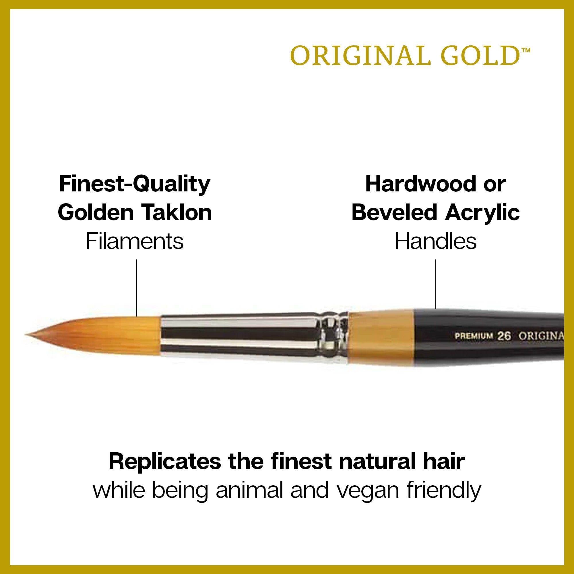 Original Gold&reg; 9120 Rake&trade; Premium Golden Taklon Brushes, Set of 5