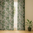 thumbnail image 5 of Vargottam Flowers Print Sheer Georgette Curtains for Windows & Small Doors Set of 2 Panels, 72" Long, Grommet Top, Printed Light Filtering Drapes for Living Room or Study, 5 of 9