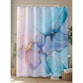 thumbnail image 4 of Turquoise Abstract Marble Texture Shower Curtain, Modern Pink Gradient Bathroom Decor Curtains Set with Hooks, Waterproof Fabric Home Accessories， Stall 36 X 78 Inch, 4 of 6