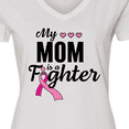 thumbnail image 4 of Inktastic Breast Cancer Awareness My Mom is a Fighter Women's V-Neck T-Shirt, 4 of 5