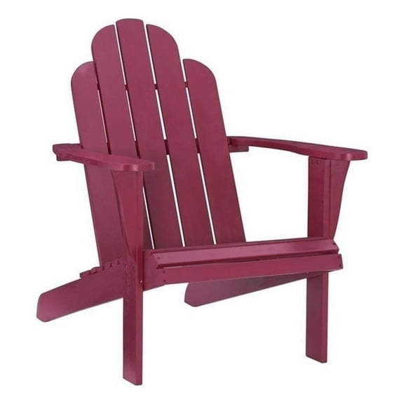 Hawthorne Collections Traditional Wood Outdoor Chair with Arm Rests in Red