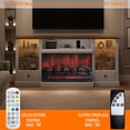 thumbnail image 5 of Redayfur 70" Electric Fireplace TV Stand for TVs Up To 70'', Farmhouse Entertainment ,With Storage Cabinet LED and Charging Station,Whitewash, 5 of 15