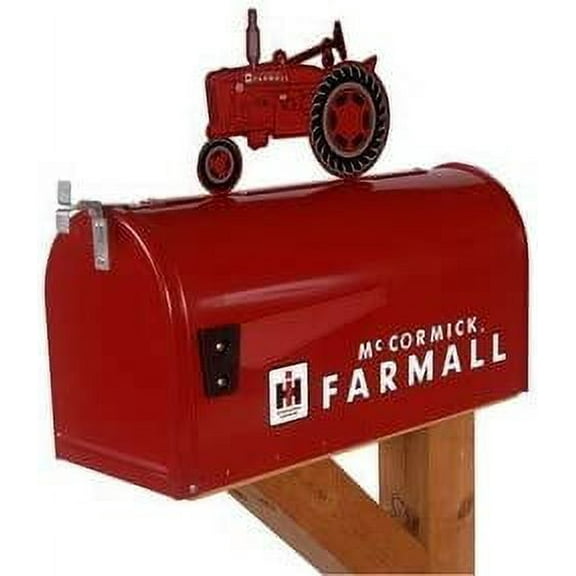 Farmall McCormick Model M Rural Mailbox with Topper Red by Distel Grain