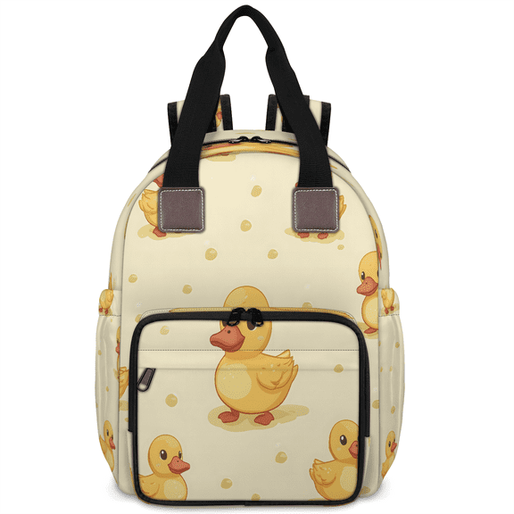 Jiaoprinted Cute Cartoon Duck Diaper Bag Backpack, Travel Diaper Bag, Waterproof Mom Backpack Travel Essentials with Insulated Bottle Pockets & Stroller Strap