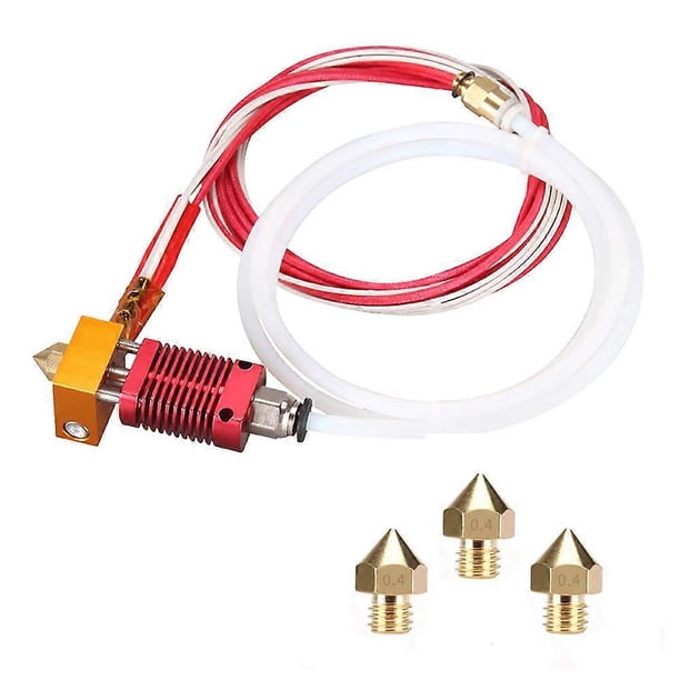 3D Printer Nozzle Kit MK8 Hotend Kit Compatible with Alfawise U20 U30 Creality Ender 3 Assembled MK8 Extruder Hot End Kit with 0.4mm Nozzle 24V 40W