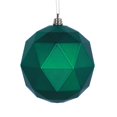 thumbnail image 1 of Vickerman M177304DM 4.75 in. Green Matte Geometric Christmas Ornament Ball - 4 per Bag, 1 of 3
