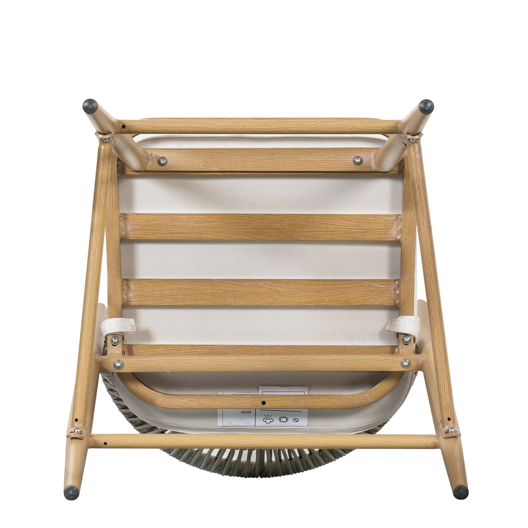 Amara Modern Outdoor Patio 26"H Counter Stools with Wicker Backrest, Aluminum Frame, Water-Resistant Cushion, Maple Finish, Set of 4