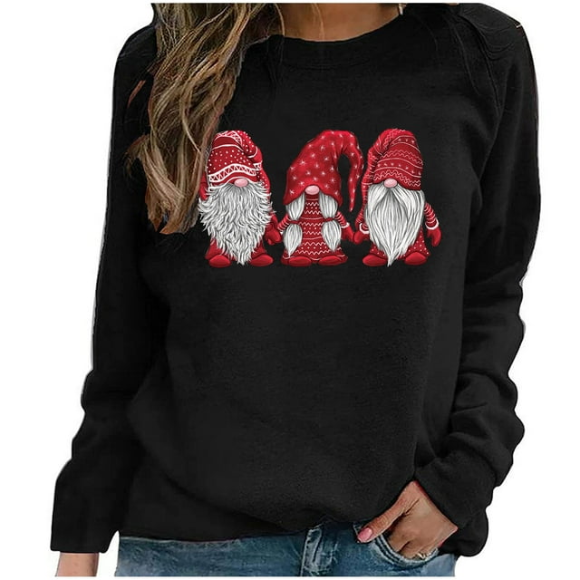 DPTALR Noël Femmes Décontracté Manches Longues Imprimé Sweat-Shirts Tops