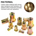 thumbnail image 3 of shiyou-200 PCS Metric Rivet Nut M4 M5 M6 M8 M10 Hex Rivnut Carbon Steel Flat Head Threaded Insert Assortment Kit, 3 of 4