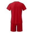 thumbnail image 3 of PEASKJP Mens' Short Sets Men's Fashion Short Sets Outfits 2 Piece Summer Polo Shirt and Shorts Sets (Red,L), 3 of 4