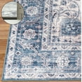thumbnail image 6 of ReaLife Machine Washable Rug - Stain Resistant, Non-Shed - Eco-Friendly, Padded, Family & Pet Friendly - Made from Premium Recycled Fibers - Vintage Bohemian Medallion - Blue Ivory, 3' x 5', 6 of 6