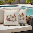 thumbnail image 4 of Grey Fall Outdoor Waterproof Pillow Covers, Thanksgiving Maple Leaf Harvest Botanical Rustic Decorative Square Throw Pillowcase Sofa Cushion Sham for Patio/Couch/Chair, 18"x18" 2 Pack, 4 of 8