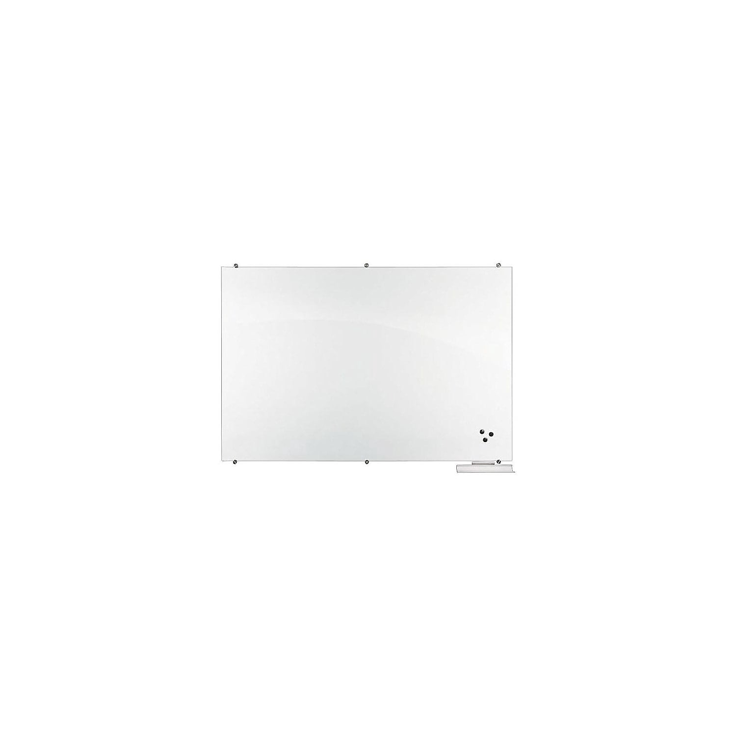 Mooreco Dry Erase Board, Glass, 24 in, 36 in, No Frame Frame, White, Gloss 83843