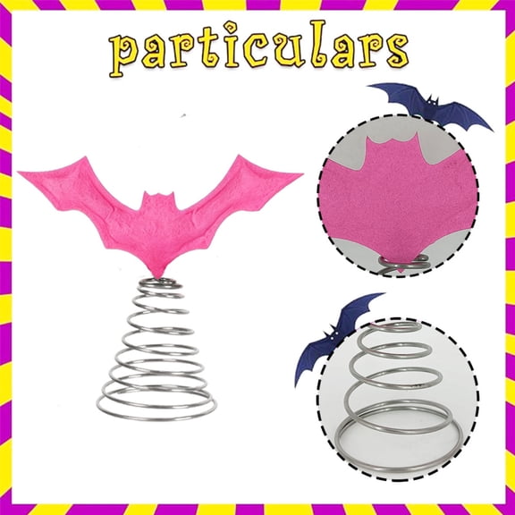 Pink Halloween Decorations Bat Halloween Decor Halloween Tree Topper Cute Spooky Halloween Decor for Halloween Party Home Desk Table Displays 1 Pack