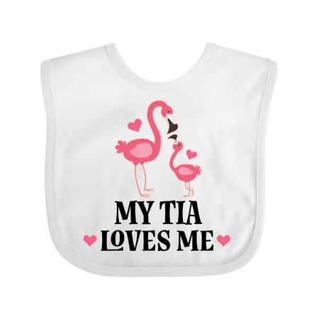 

Inktastic My Tia Loves Me Niece Flamingo Gift Baby Girl Bib
