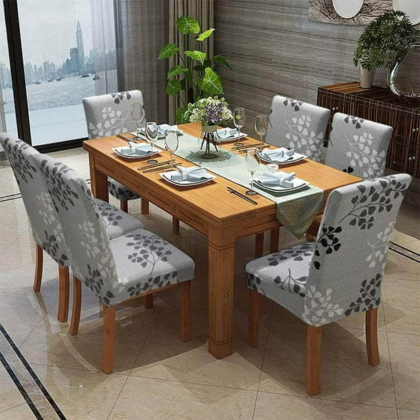 Chair Slipcover AUCHEN Stretch Printed Patterns Dining Chair Covers Set of 4 Parsons Chair Protector Covers for Dining Room Furniture Protector