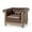 Dark Brown/Natural, variant on Batavia Chesterfield Tufted Club Chair with Nailhead Trim