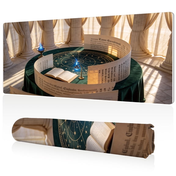 LIVEKEY XXL Mouse Pad Magic Study Desk Design 80x40cm Large Desk Mat Full Coverage Durable Easy to Clean Non Slip Base with Stitched Edges for Gaming and Office Use