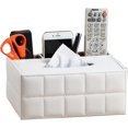 thumbnail image 3 of 1 x PU Leather Multi-Function Rectangular Tissue Box Cover and Remote Control Cart, Suitable for Storing Pen and Stationery, Desktop Organizer Storage, 3 of 5