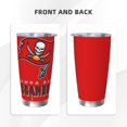 thumbnail image 3 of Taza térmica duradera de acero inoxidable 304 con tapa y pajita con temática del equipo de fútbol de los Buccaneers Taza térmica de acero inoxidable de 20 oz Taza para automóvil Adecuada para bebidas, 3 of 8