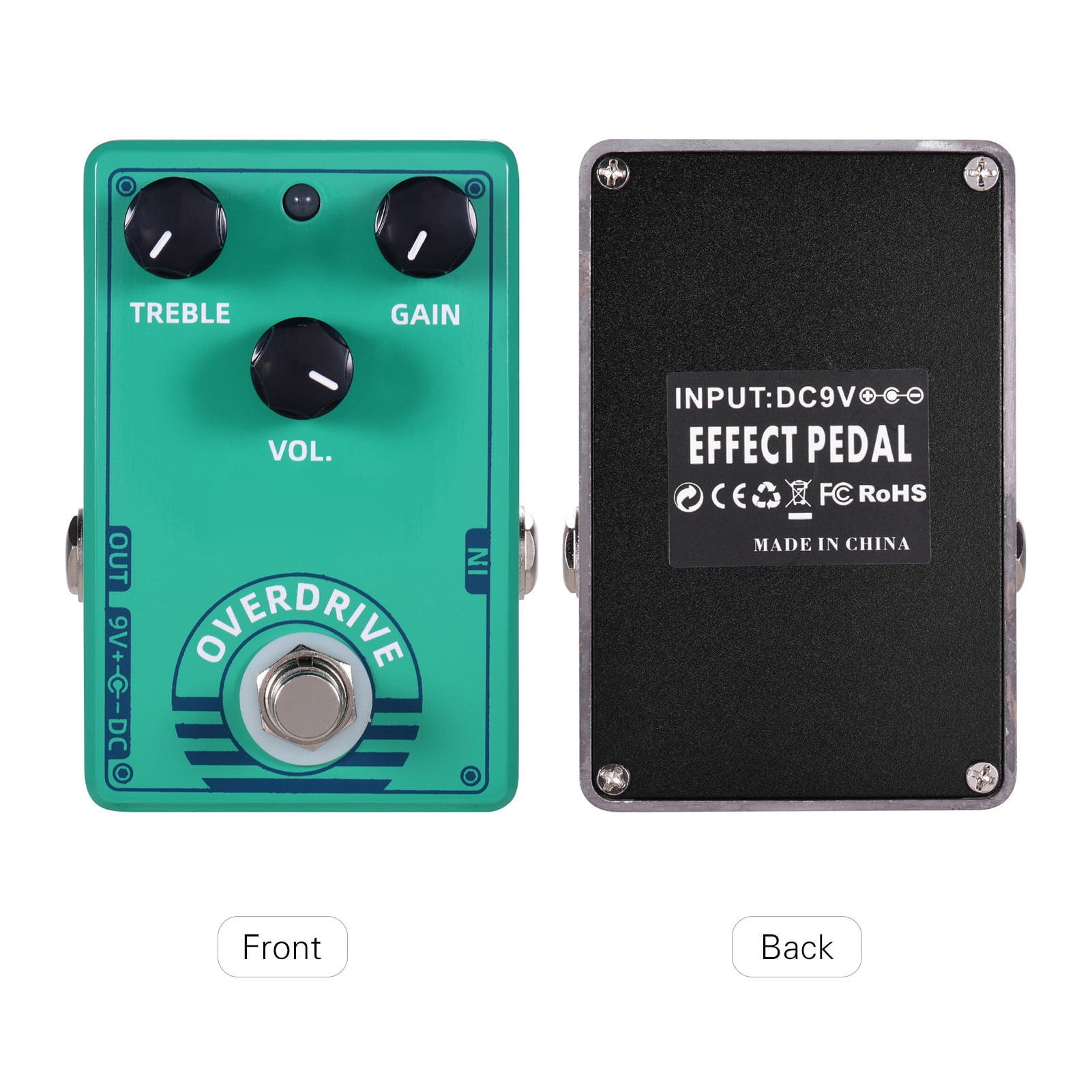 For Electric Guitar For Dolamo D-12 Overdrive Guitar Effect Pedal with Treble Gain Volume Controls True Bypass Design for Electric Guitar
