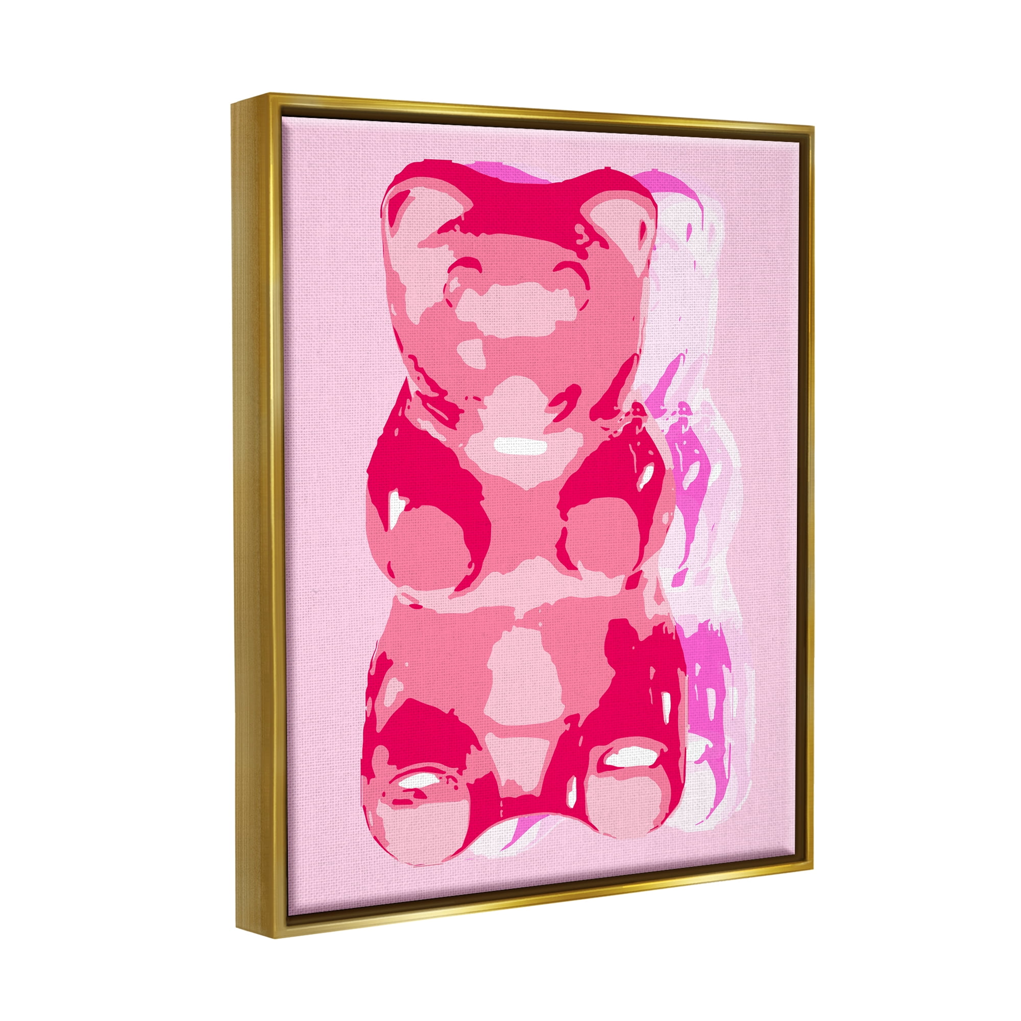 Stupell Industries Modern Gummy Bear Food & Beverage Painting Gold Floater Framed Art Print Wall Art, 17 x 21
