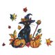 thumbnail image 2 of Calcomanías para ventanas de Halloween y otoño de Donemore, calcomanías decorativas de calabaza y hoja de arce de gatito negro otoñal, decoración para la sala de estar, el hogar y la cocina con, 2 of 7