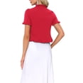 thumbnail image 3 of INSPIRE CHIC Cropped Cardigan for Women's Open Front Ruffle Knit Shrugs M Red, 3 of 6