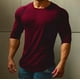 thumbnail image 1 of pstuiky camisas de manga larga para hombre, Camisa deportiva de manga larga raglán con cuello redondo, transpirable y elástica, de color liso, para hombre camisetas de hombre m, 1 of 4
