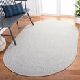 thumbnail image 2 of SAFAVIEH Braided Rishika Solid Machine Washable Reversible Area Rug, Silver/Grey, 6' x 8' Oval, 2 of 12