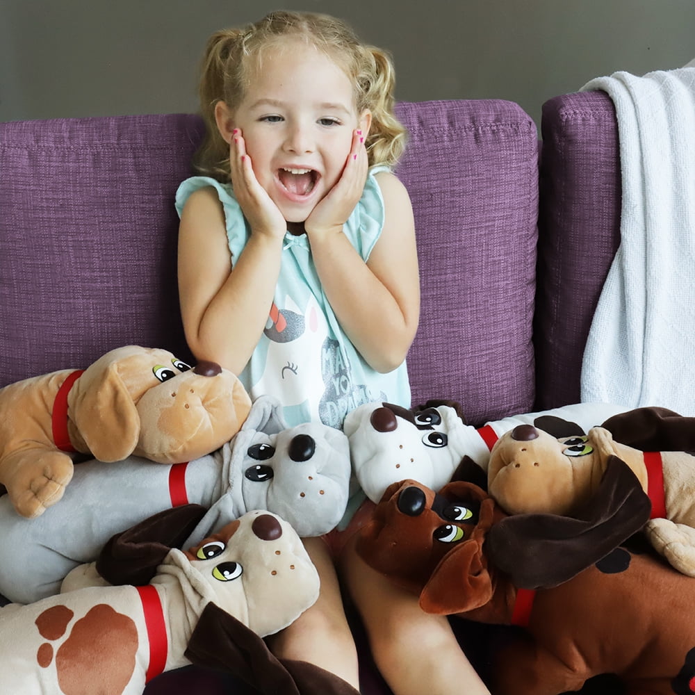 Pound Puppies Classic - White and Brown Stuffed Puppy Plush Toy Dog Stuffed Animal for Kids, Adopt a Pound Puppy, Includes Certificate