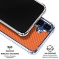 thumbnail image 2 of Skinit Orange Carbon Fiber Specialty Texture Material Galaxy S25 Plus Clear Case, 2 of 4
