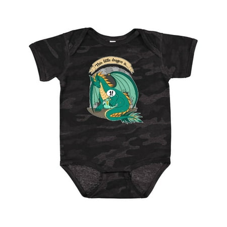 

Inktastic First Birthday This Little Dragon Is 1 Gift Baby Boy or Baby Girl Bodysuit