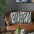 thumbnail image 5 of Black and White Zebra print striped Pillow Covers 18x18 in Couch Pillow Case Sets of 2 Modern Decorative Square Throw Pillows for Home Living Room Bedroom Bed Cushion Outdoor, 5 of 6