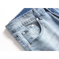 thumbnail image 4 of CHERALKEST Men's Biker Skinny Slim Fit Fashion Ripped Jeans Blue Stretch Destroyed Denim Pants, 4 of 7