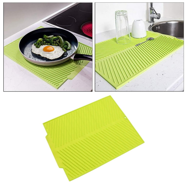 Unique Bargains Silicone Dish Drying Mat Under Sink Drain Pad Heat Resistant  Non-slipping Suitable For Kitchen Green : Target
